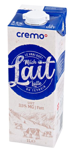 Lait UHT Entier 3.5% Tetra Edge Cremo 1l